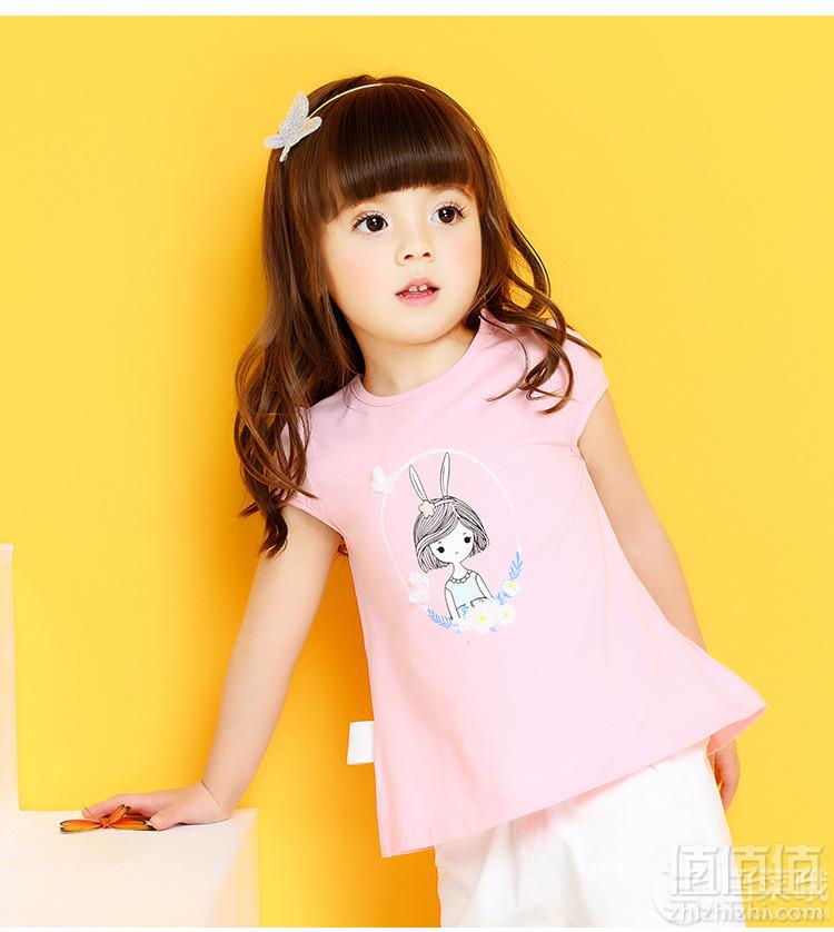 A类品质，安奈儿 2019夏季新款女童短袖T恤 2色39元包邮（需领券）