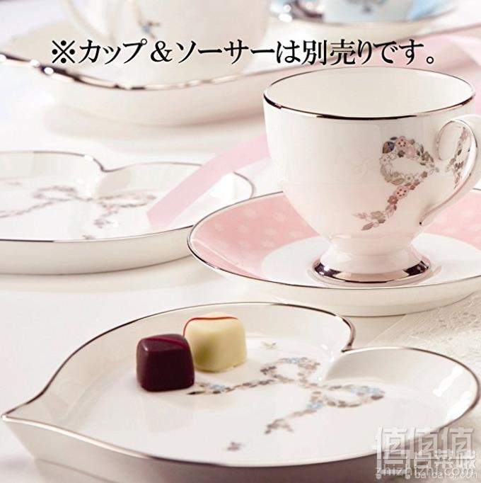 国内￥700，Narumi 鸣海 Felicita系列 心形甜品骨瓷碟2只装 Prime会员免费直邮含税到手285.75元
