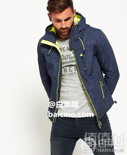限S码，Superdry 极度干燥 SD-Windtrekker 男士连帽防风夹克 Prime会员免费直邮含税到手315元