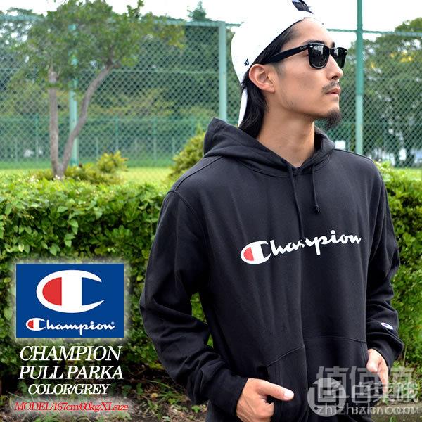 限M码，Champion 冠军牌 日本Basic线 C3-J117 男士纯棉连帽卫衣 Prime会员凑单免费直邮含税到手218元