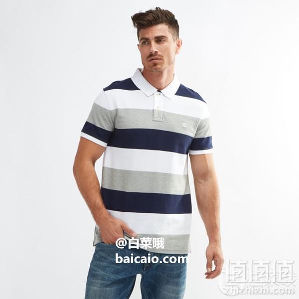 限S码，Timberland 添柏岚 Millers River 男士纯棉条纹Polo衫 Prime会员凑单免费直邮含税到手233元