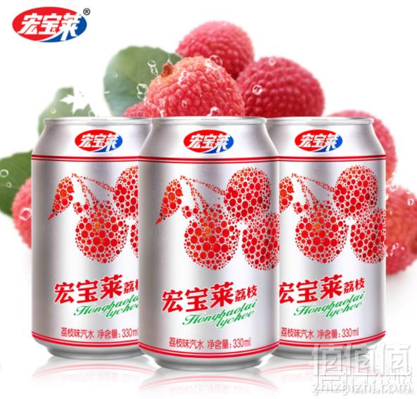 宏宝莱 荔枝味汽水330ml*12罐19.9元包邮（需用券）