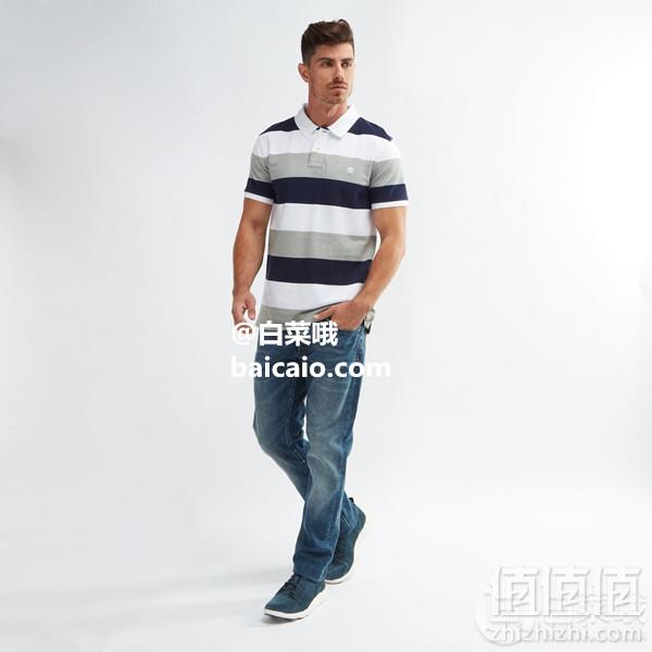 限S码，Timberland 添柏岚 Millers River 男士纯棉条纹Polo衫 Prime会员凑单免费直邮含税到手233元