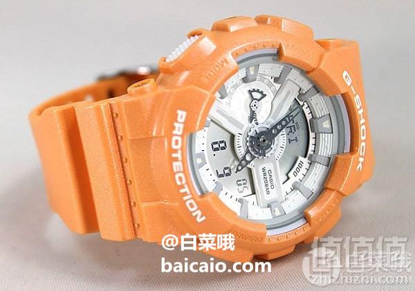 少见骚气橙！Casio 卡西欧 G-Shock系列 GA110SG-4A 男士双显运动手表 Prime会员免费直邮含税到手525元