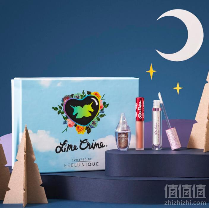 Lime Crime 独角兽 圣诞礼盒三件套装（钻石唇彩4.14ml+哑光唇釉2.6ml+液体眼影4.14ml）5折 £20.25直邮到手180元