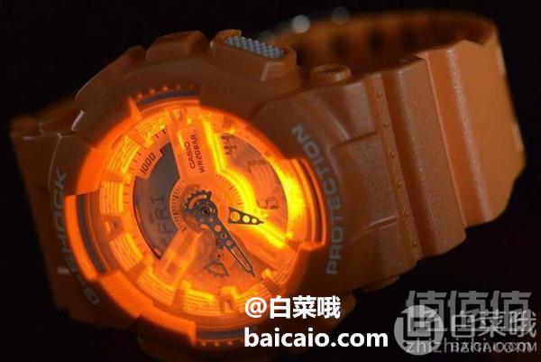 少见骚气橙！Casio 卡西欧 G-Shock系列 GA110SG-4A 男士双显运动手表 Prime会员免费直邮含税到手525元