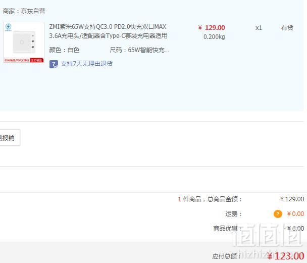 ZMI 紫米 HA832 65W QC3.0/PD2.0 三口快充头123元包邮（需领券）