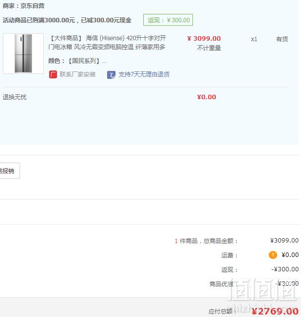 1552444275678836.png Hisense 海信 420升十字对开门变频冰箱BCD-420WMK1DPUJ新低2769元包邮(双重优惠)