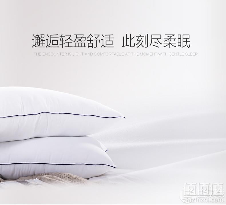 希尔顿酒店床品供应商，柔眠家纺 舒眠丝绒枕头2只39.8元包邮（需领券）