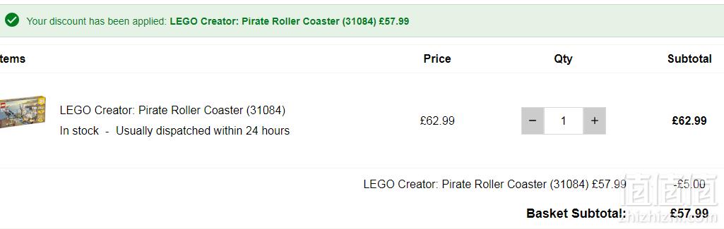 LEGO 乐高 Creator 创意百变系列 31084 海盗过山车 £57.99免费直邮到手509元