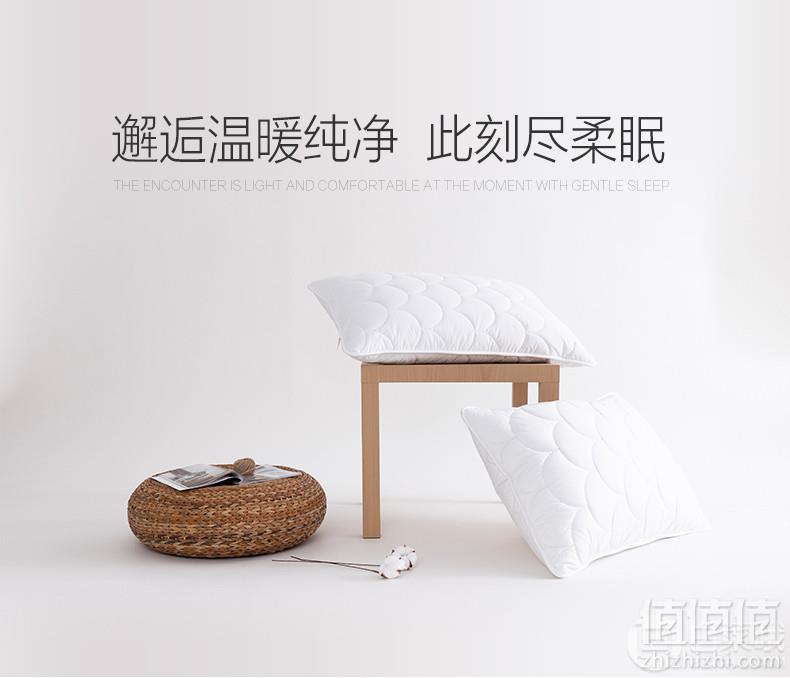 希尔顿酒店床品供应商，柔眠家纺 白鹅毛羽绒枕头2只79.8元包邮（需领券）