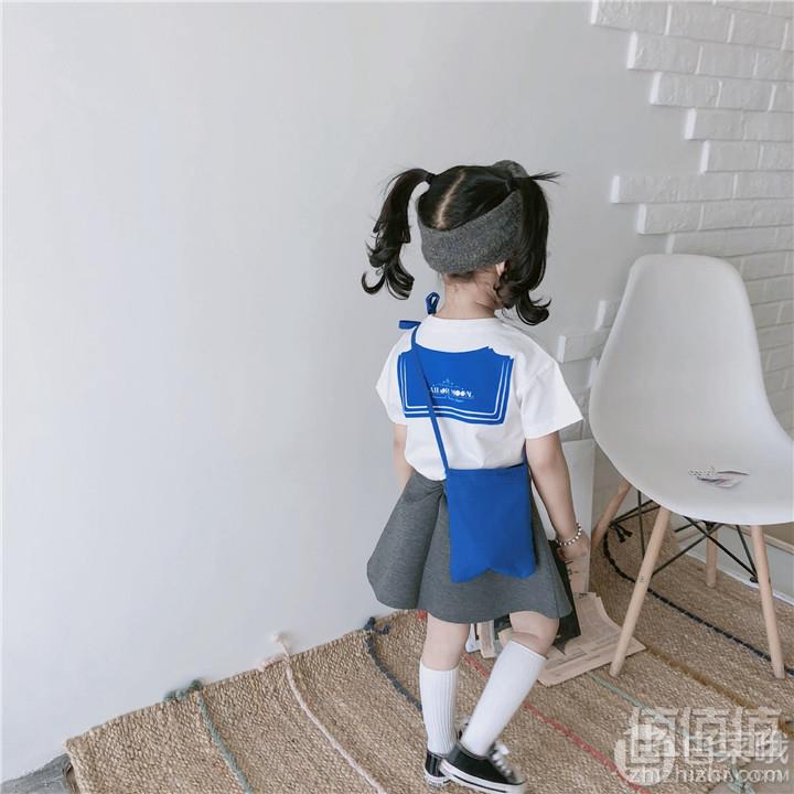 2019夏季新款， 印花蝴蝶结纯棉美少女亲子T恤35元包邮（需领券）