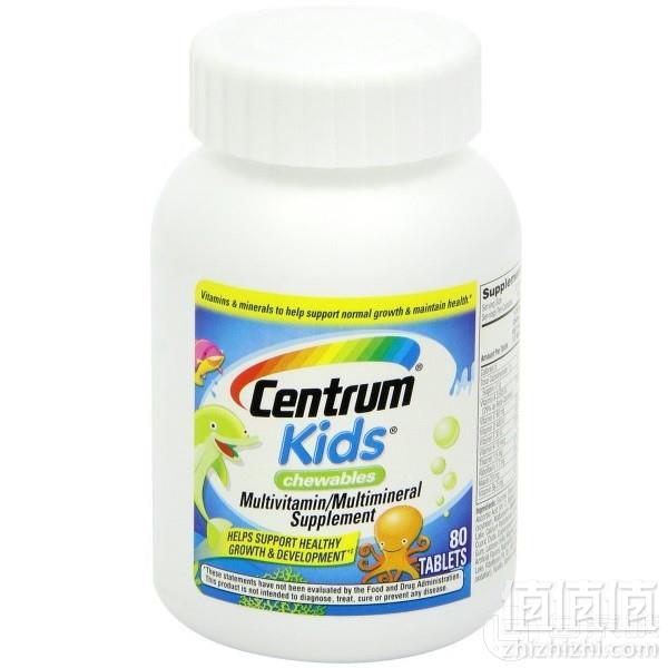 Centrum 善存 儿童多种维生素/矿物质咀嚼片80片装 Prime会员凑单免费直邮含税到手新低61元