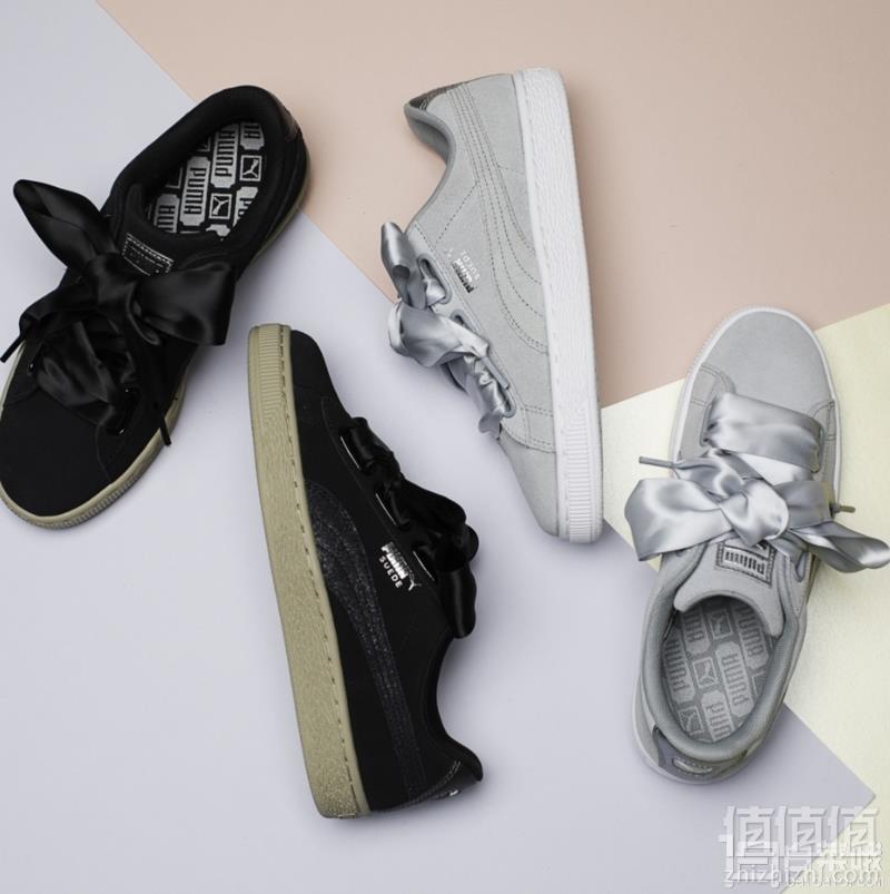PUMA 彪马XCARE合作款 Suede Heart Safari蝴蝶结板鞋  Prime会员免费直邮到手239.3元