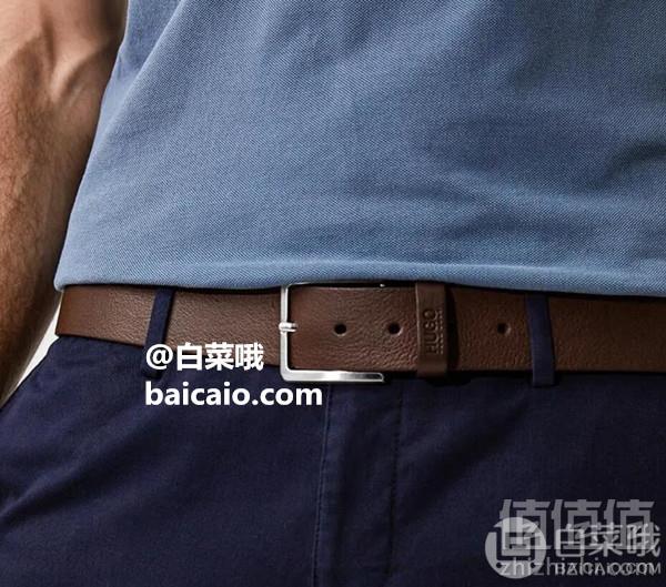 限尺码，HUGO Hugo Boss 雨果·博斯 Gionios 男士真皮皮带 Prime会员免费直邮含税到手234元