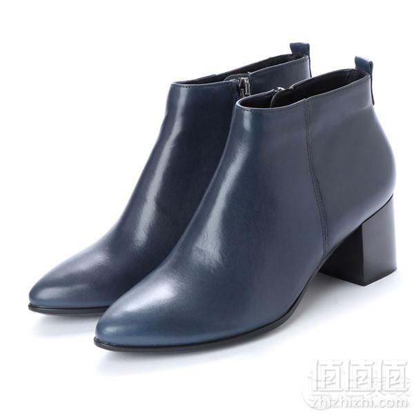 ECCO 爱步 Shape 45型塑系列 女士侧拉链真皮裸靴 .99到手640元