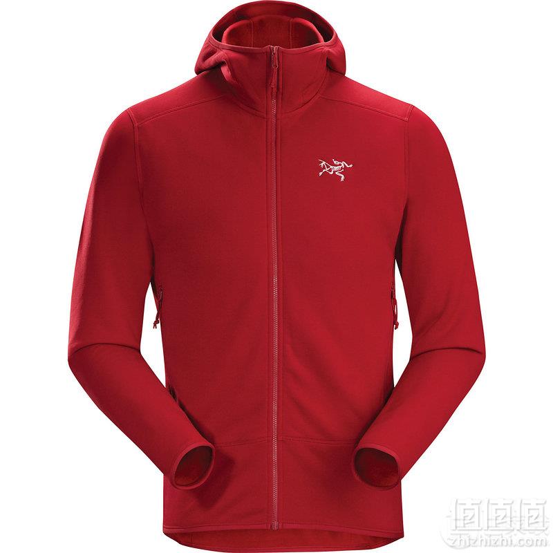 国内￥2900，Arc'teryx 始祖鸟 Kyanite 男款抓绒连帽衫 红色码全 .99到手740元