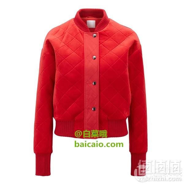 限尺码，BOSS Hugo Boss 雨果·博斯 Onderful 女士天鹅绒飞行员夹克 Prime会员免费直邮含税到手964元