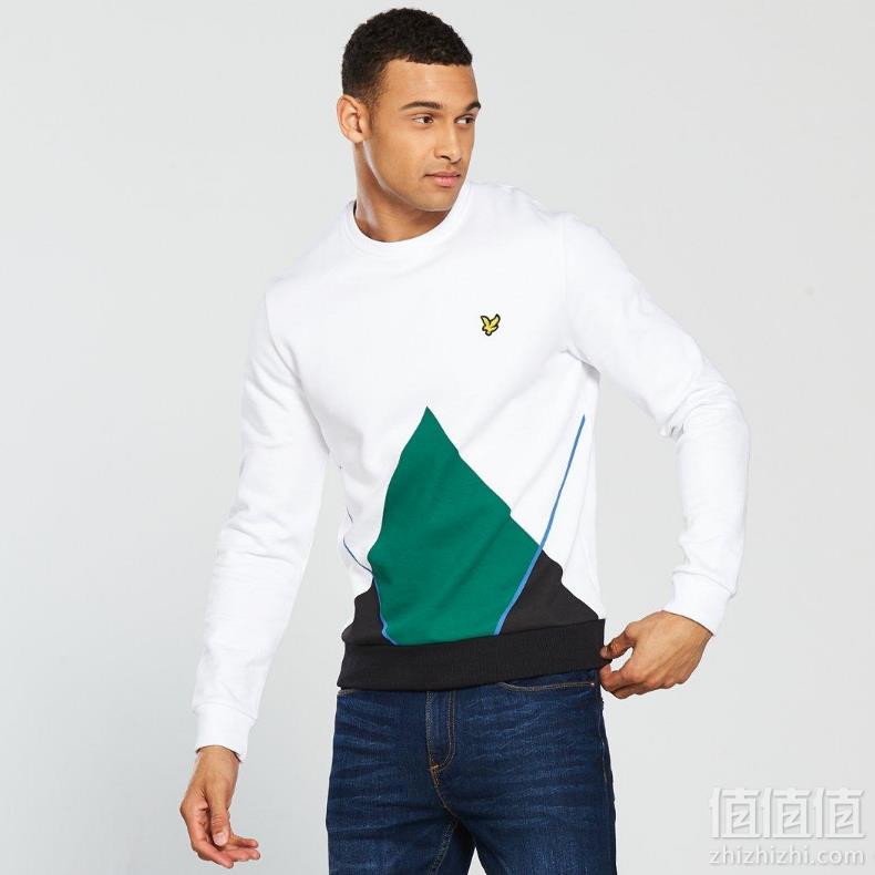 限S码，Lyle & Scott 苏格兰金鹰 Abstract Argyle 男士纯棉抽象菱形图案卫衣 Prime会员免费直邮含税到手215元