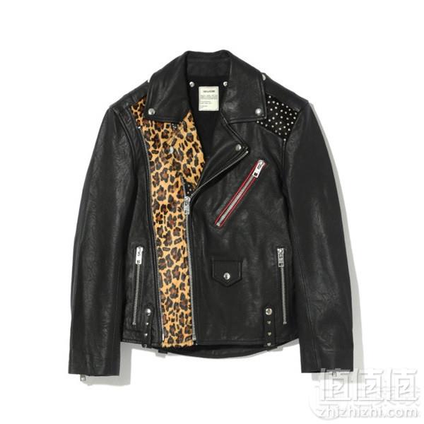 Zadig & Voltaire Liya 豹纹拼接100%小羊皮夹克 3折2775元包邮包税