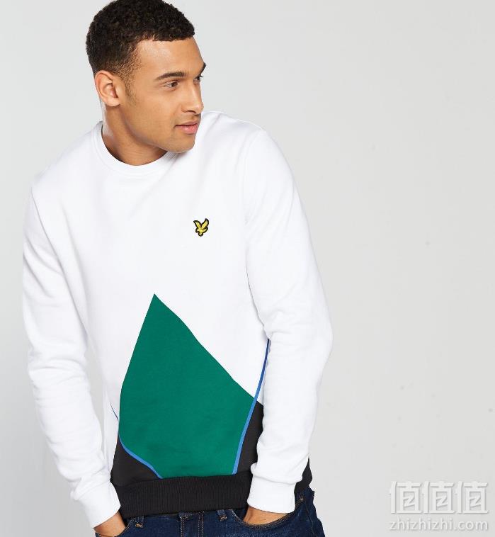 限S码，Lyle & Scott 苏格兰金鹰 Abstract Argyle 男士纯棉抽象菱形图案卫衣 Prime会员免费直邮含税到手215元