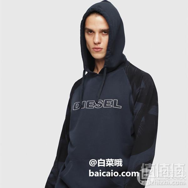 限S码，Diesel 迪赛 Umlt-Brian 男士连帽卫衣 Prime会员免费直邮含税到手237元