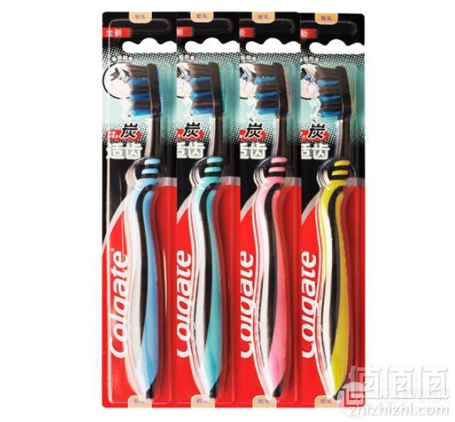 Colgate 高露洁 适齿炭牙刷 12支家庭装 送牙膏40g*2+收纳盒24.9元包邮