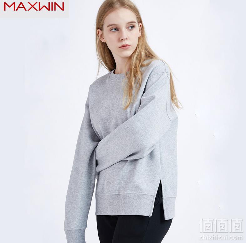 优衣库制造商，Maxwin 马威 女士纯色打底卫衣 2色69元包邮（需领券）