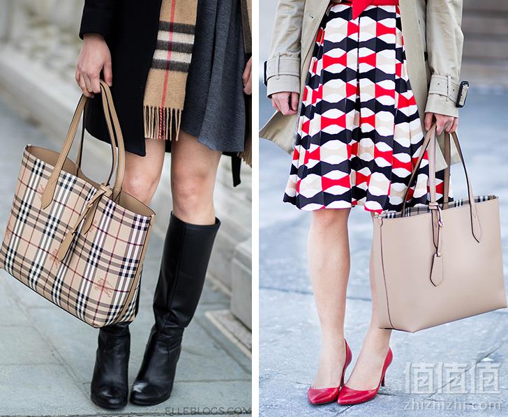 意大利产，Burberry 女士Lavenby中号战马格纹双面两用牛皮托特包 两色6099元包邮（需满减）