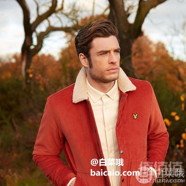 限XL码，Lyle & Scott 苏格兰金鹰 Jumbo 男士羊毛翻领灯芯绒外套JK906V Prime会员免费直邮含税到手383元