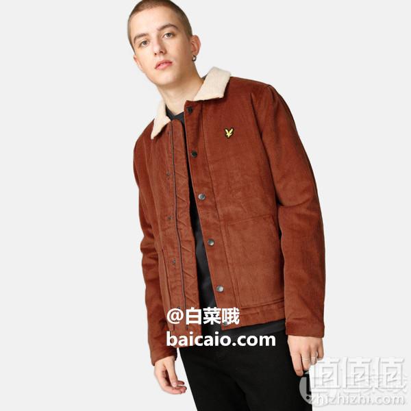 限XL码，Lyle & Scott 苏格兰金鹰 Jumbo 男士羊毛翻领灯芯绒外套JK906V Prime会员免费直邮含税到手383元