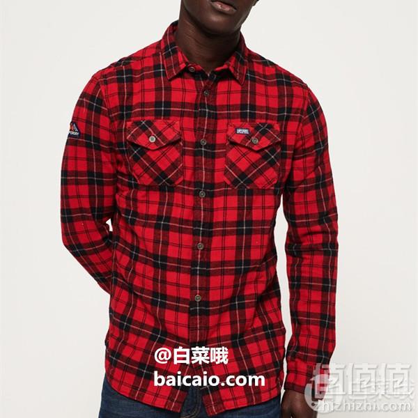 限M码，Superdry 极度干燥 Rookie Ridge 男士纯棉格子衬衫 Prime会员凑单免费直邮含税到手161元