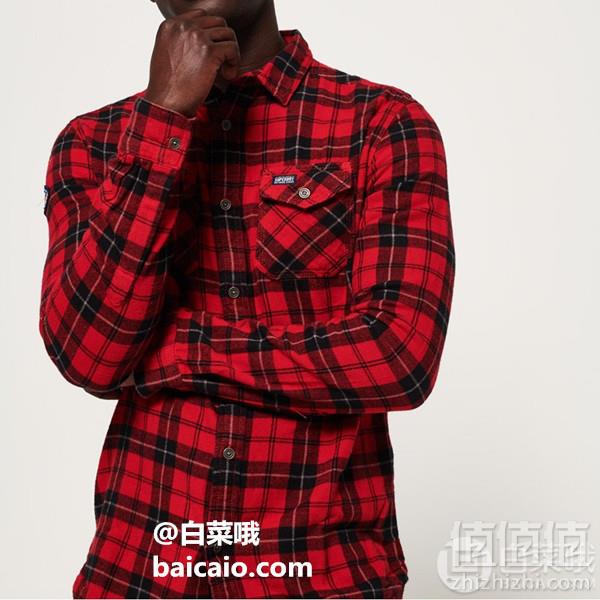 限M码，Superdry 极度干燥 Rookie Ridge 男士纯棉格子衬衫 Prime会员凑单免费直邮含税到手161元