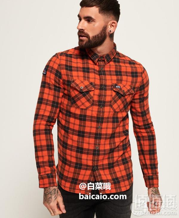 限M码，Superdry 极度干燥 Rookie Ridge 男士纯棉格子衬衫 Prime会员凑单免费直邮含税到手161元
