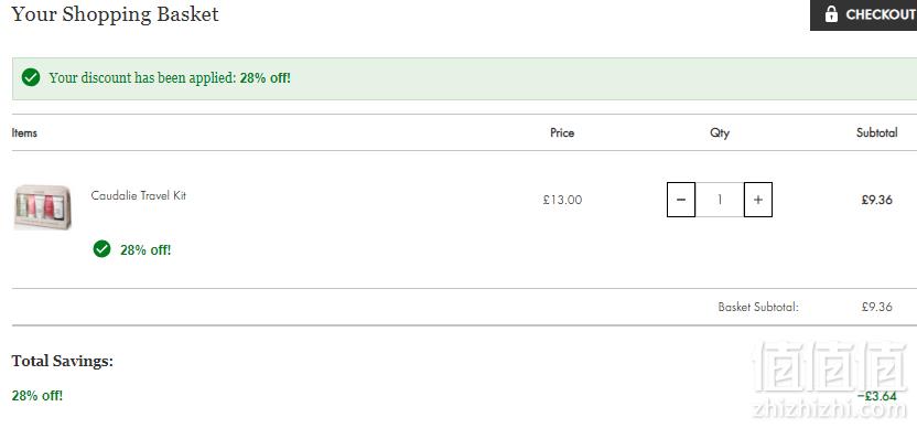 适合凑单，Caudalie 欧缇丽 旅行五件套装 £9.36（需用码）凑单免费直邮到手82元
