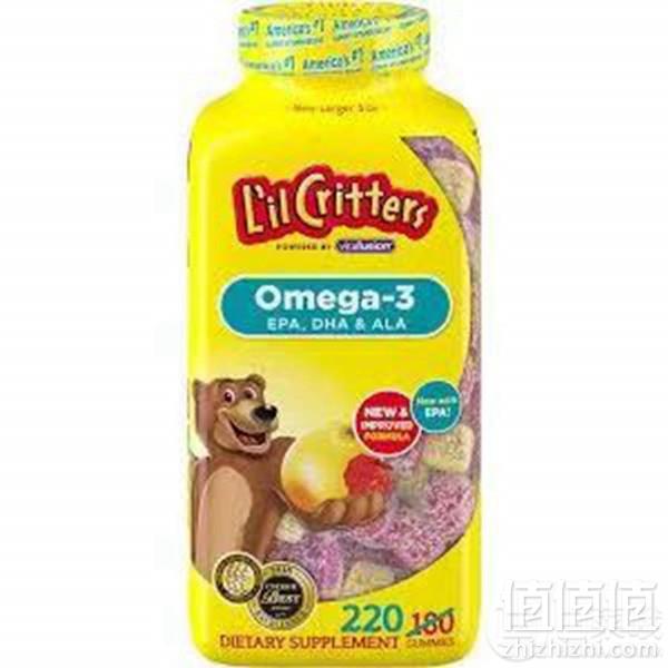 L'il Critters 丽贵 儿童OMEGA-3鱼油含DHA软糖220粒新低99元包邮包税（需领券）