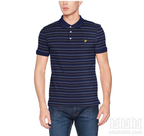 限M码，Lyle & Scott  苏格兰金鹰 男士弹力棉条纹POLO衫 prime会员免费直邮到手208元