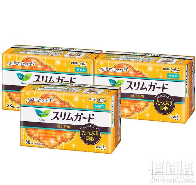 镇店之宝，Lauríer 乐而雅 量少日用无护翼卫生巾 17cm*38片*3包 Prime会员凑单免费直邮到手到手68.6元