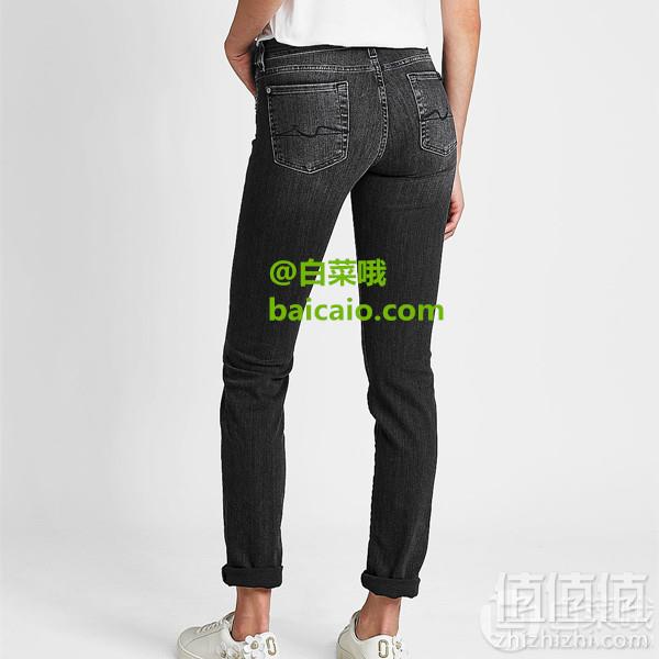 限W27码，7 For All Mankind International SAGL 女士中腰修身牛仔裤 Prime会员免费直邮含税到手326元