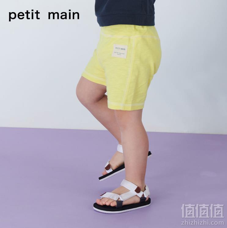 日本超高人气童装品牌，petit main 儿童素色针织纯棉短裤 3色59元包邮（需领券）