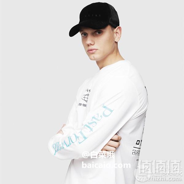 限M码，Diesel 迪赛 T-Just-LS-YB 男士纯棉印花长袖T恤 Prime会员凑单免费直邮含税到手197元