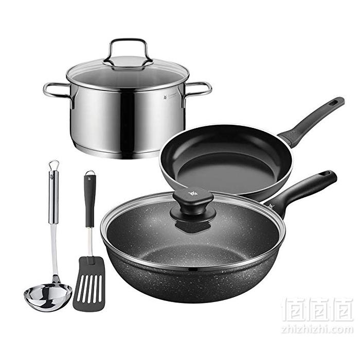 Prime会员专享镇店之宝，WMF 福腾宝 超值5件套(煎锅24cm+炒锅28cm+汤锅24cm+汤勺+锅铲)史低519.1元包邮（双重优惠）