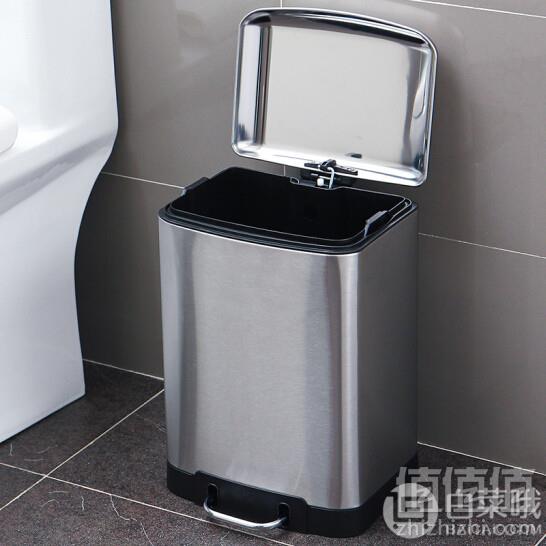欧润哲 12L 不锈钢拉丝脚踏垃圾桶 2个 ￥126包邮63元/个