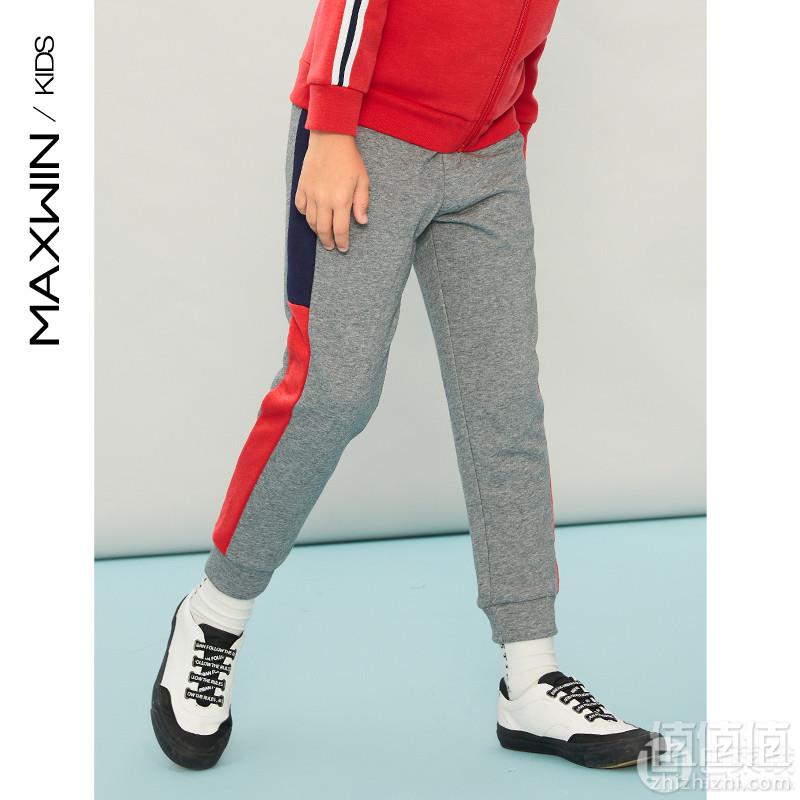 优衣库制造商，Maxwin 马威 男童中大童运动长裤 2色新低58.78元包邮（需领券）