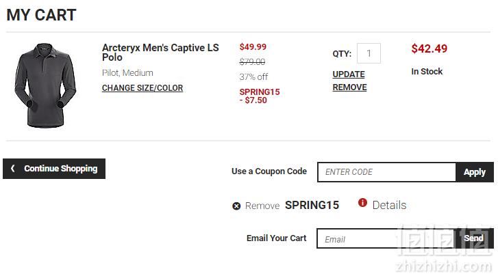 Arc'teryx 始祖鸟 Captive LS 男士长袖POLO衫 .49（需用码）到手325元