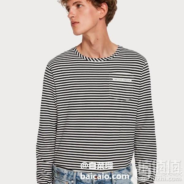 Scotch & Soda 男士纯棉长袖条纹T恤 Prime会员凑单免费直邮含税到手263元