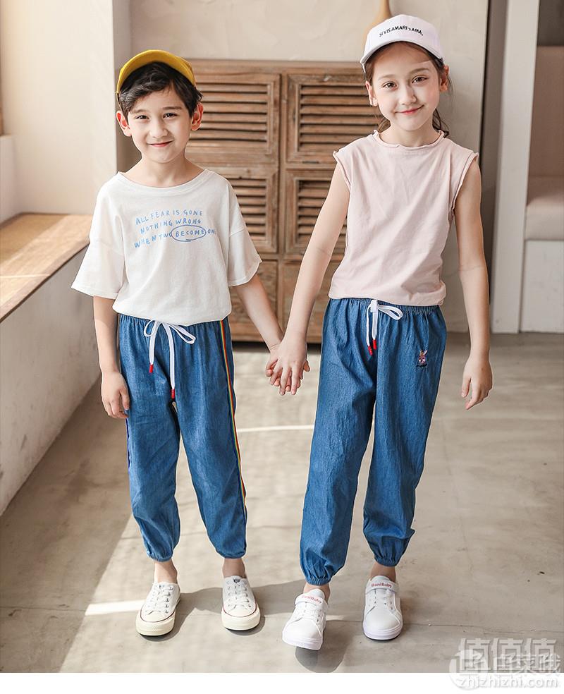北极绒 2019春装新款 100%纯棉仿牛仔防蚊裤 男女童多色19.9元包邮（需领券）