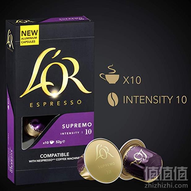 多浓度可选，L'OR Supremo 浓缩胶囊咖啡 10粒*10盒 Prime会员免费直邮含税到手218.52元