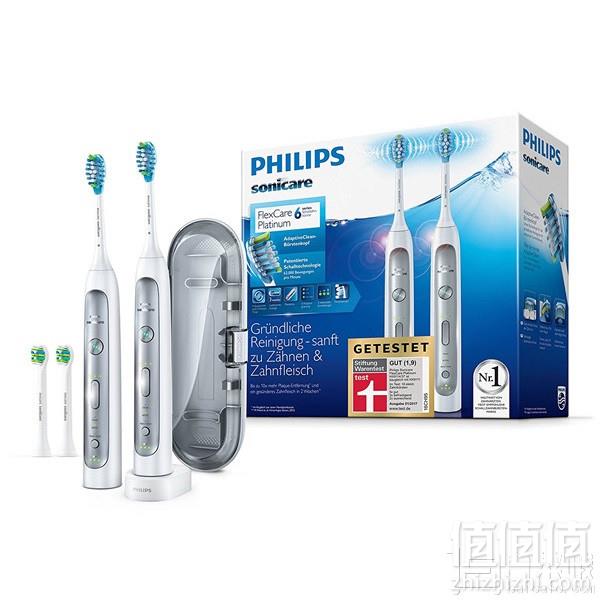 Philips 飞利浦 FlexCare系列 HX9114/37 白金级超声波电动牙刷2只装 Prime会员免费直邮含税到手973元