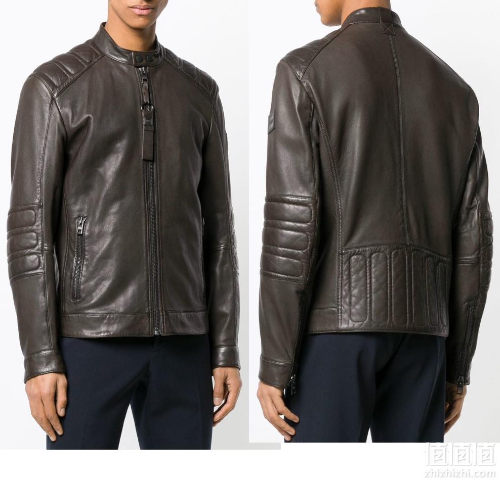 HUGO BOSS 雨果博斯 Jadone 男士立领绗缝真皮夹克 Prime会员免费直邮含税到手1928元